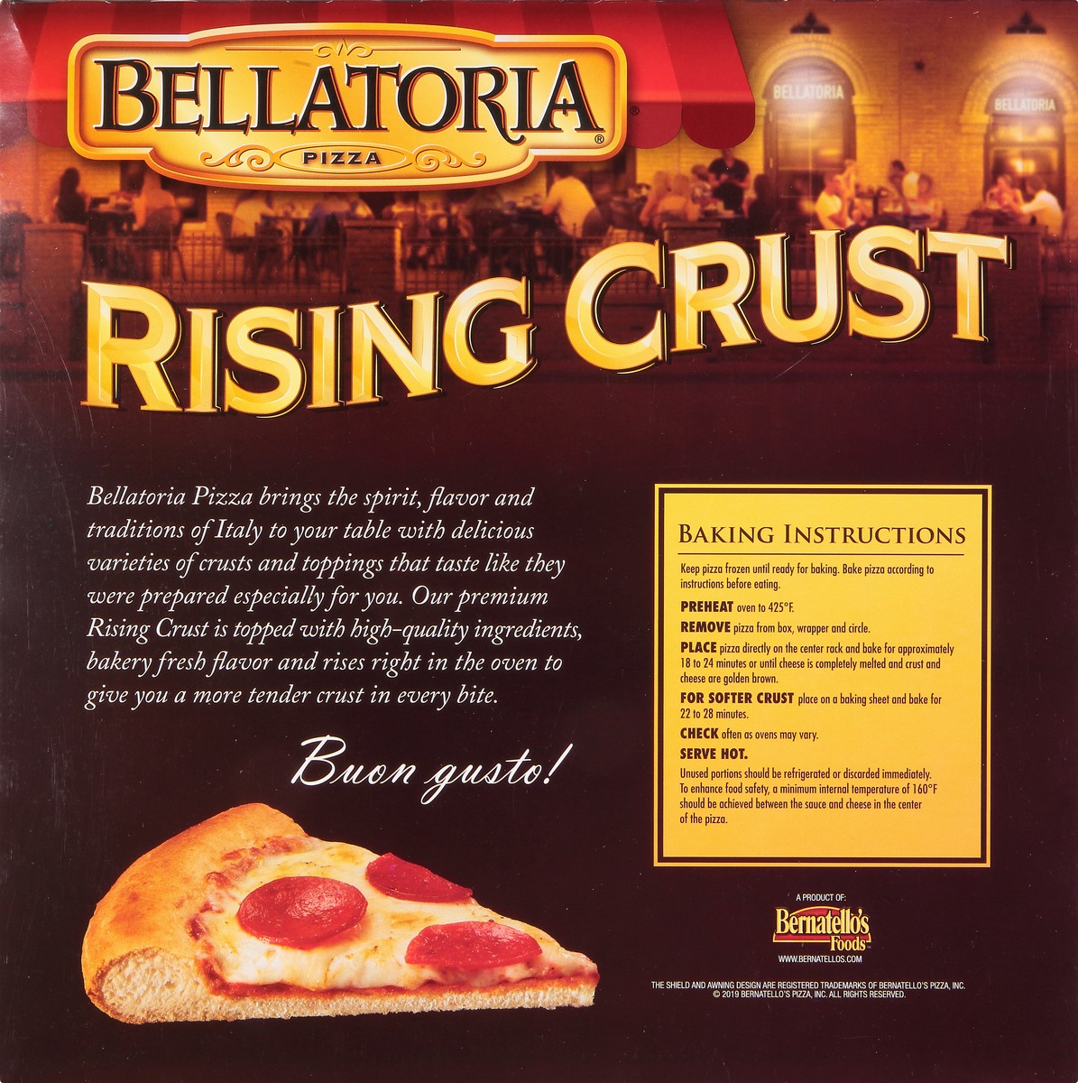 slide 9 of 12, Bellatoria Rising Crust Pepperoni Pizza 26.77 oz, 26.77 oz