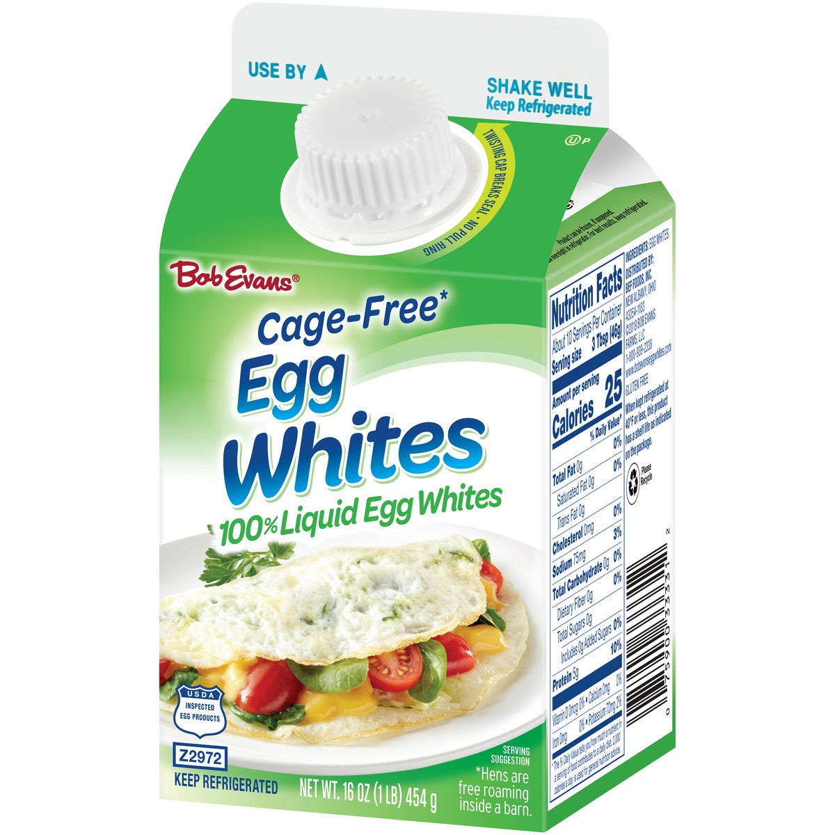slide 3 of 11, Bob Evans Cage-Free Egg Whites 16 oz. Carton, 