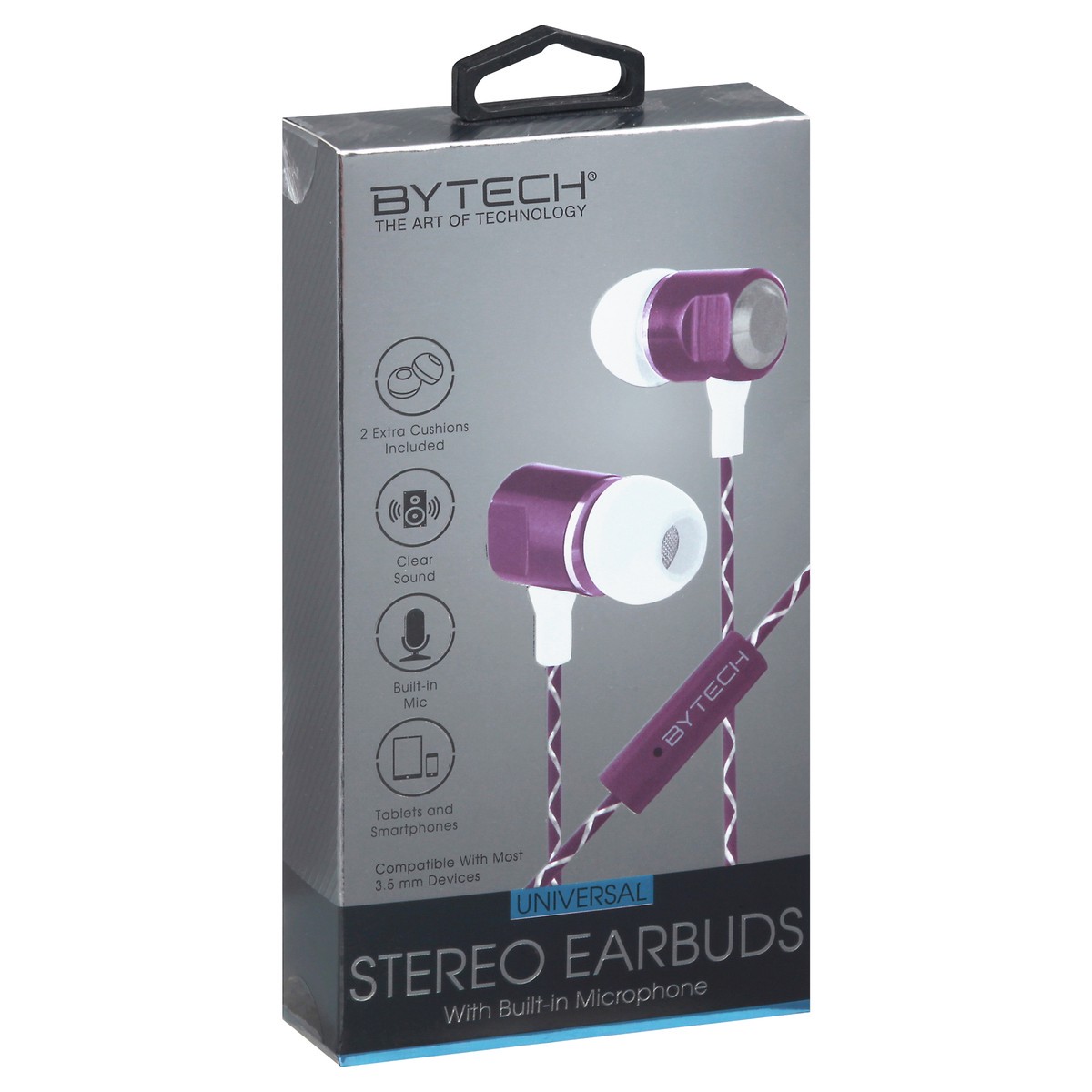 slide 2 of 12, Bytech Universal Stereo Earbuds with Built-in Microphone 1 ea, 1 ea