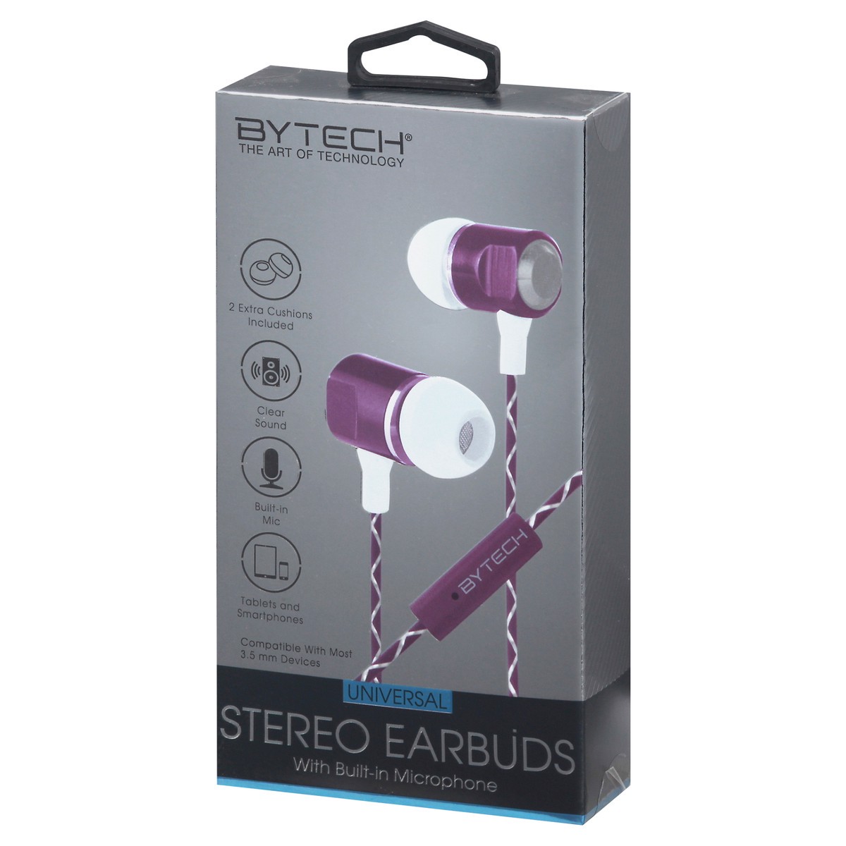 slide 3 of 12, Bytech Universal Stereo Earbuds with Built-in Microphone 1 ea, 1 ea