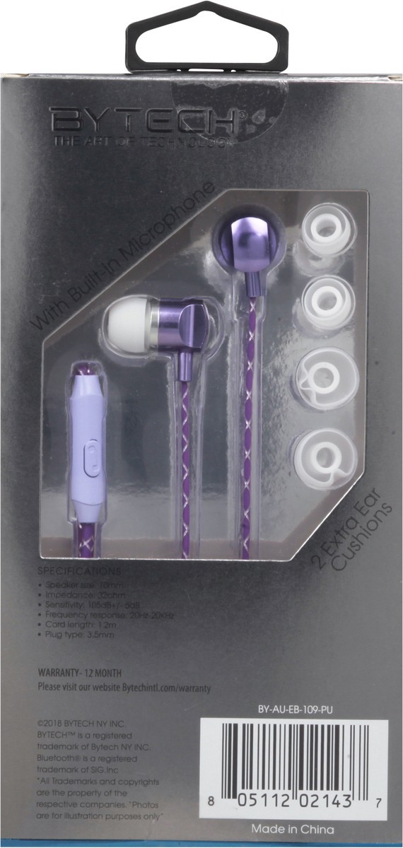 slide 5 of 12, Bytech Universal Stereo Earbuds with Built-in Microphone 1 ea, 1 ea