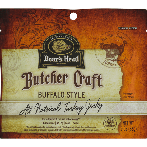 slide 4 of 9, Boar's Head Butcher Craft Turkey Jerky Buffalo Style, 2 oz
