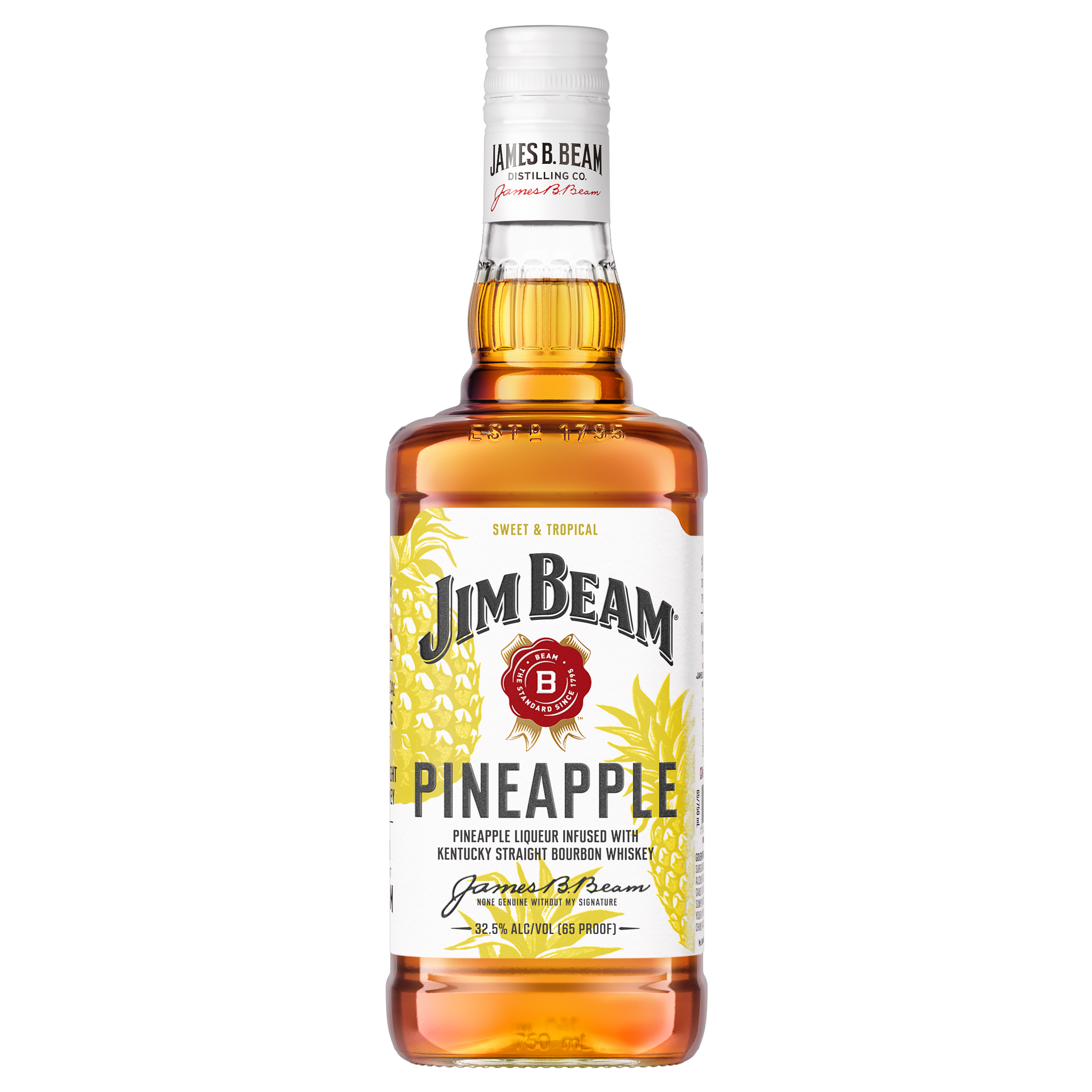 slide 1 of 8, Jim Beam Pineapple Liqueur with Kentucky Straight Bourbon Whiskey 750 ml, 750 ml