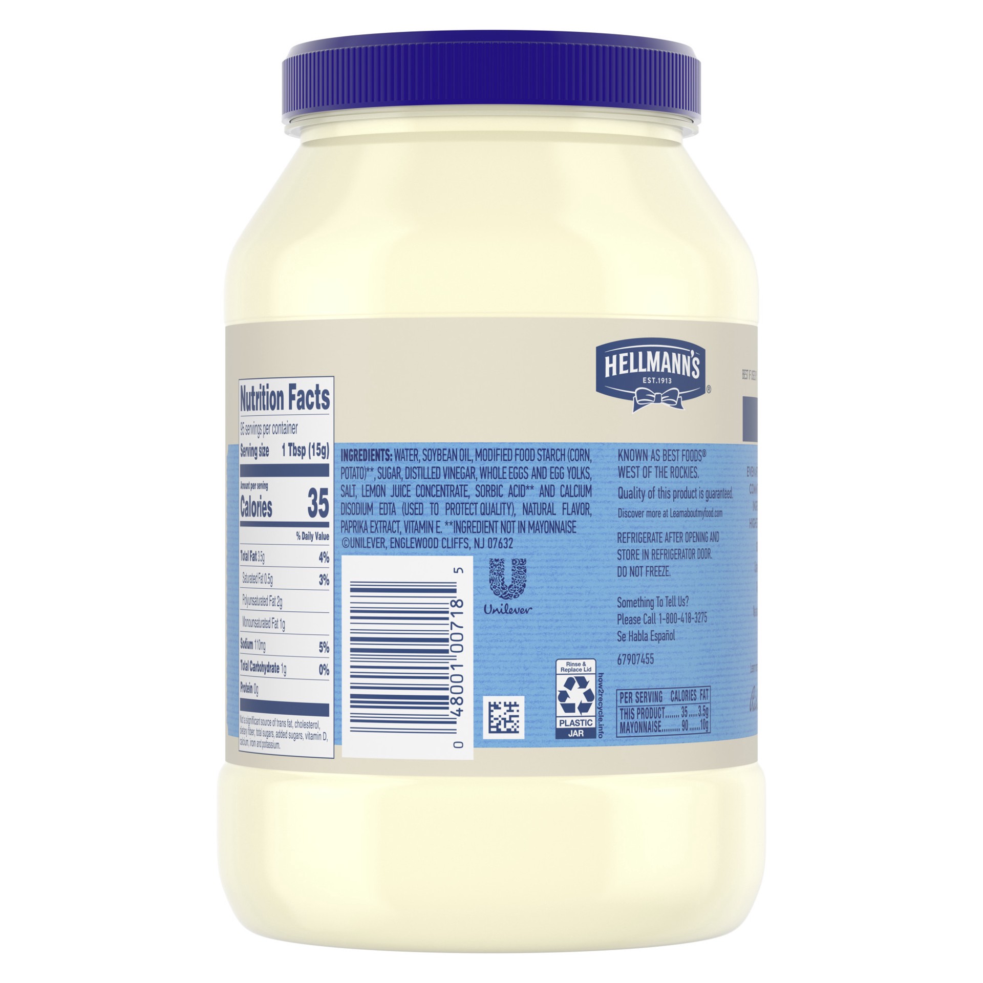 slide 3 of 4, Hellmann's Mayonnaise Light, 48 oz, 48 oz