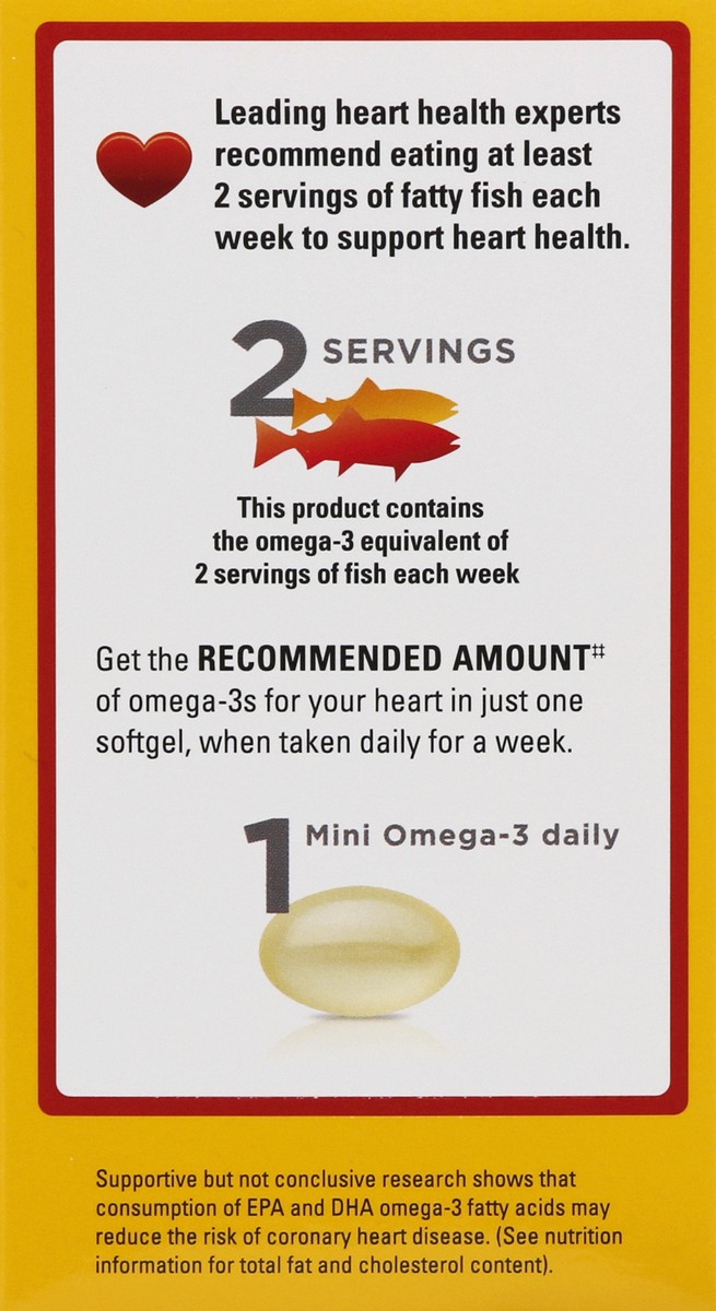 slide 9 of 9, Nature Made Fish Oil Burp-Less Mini 540 mg, 60 Softgels, Fish Oil Omega 3 Supplement For Heart Health, 60 ct
