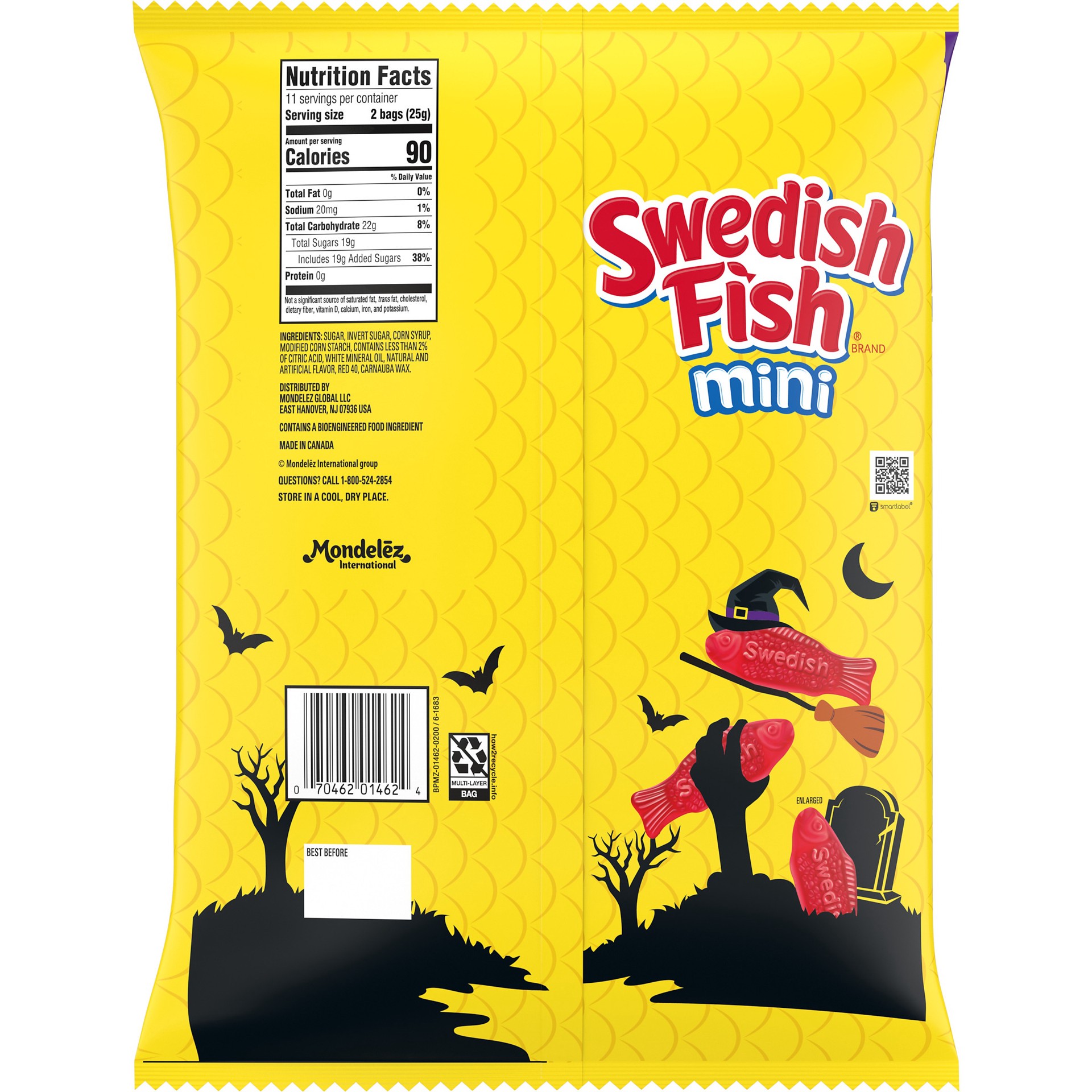slide 5 of 5, SWEDISH FISH Mini Soft & Chewy Halloween Candy, 22 Trick or Treat Bags, 9.7 oz