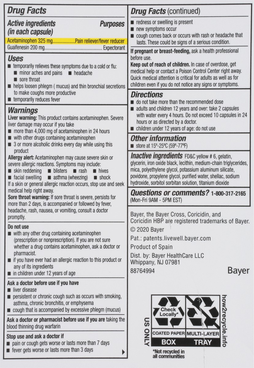 slide 6 of 12, Coricidin HBP Maximum Strength Cold, Flu & Chest Congestion 24 Liquid Gels, 24 ct