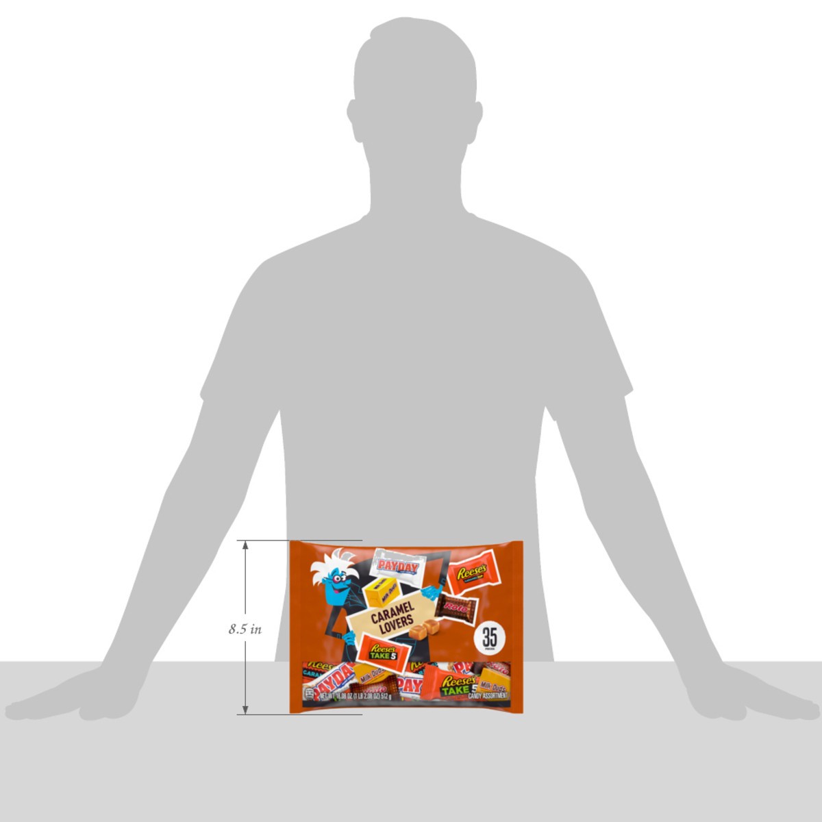 slide 6 of 8, Hershey's Hershey Assorted Caramel Flavored, Halloween Candy Bag, 18.08 oz (35 Pieces), 35 ct