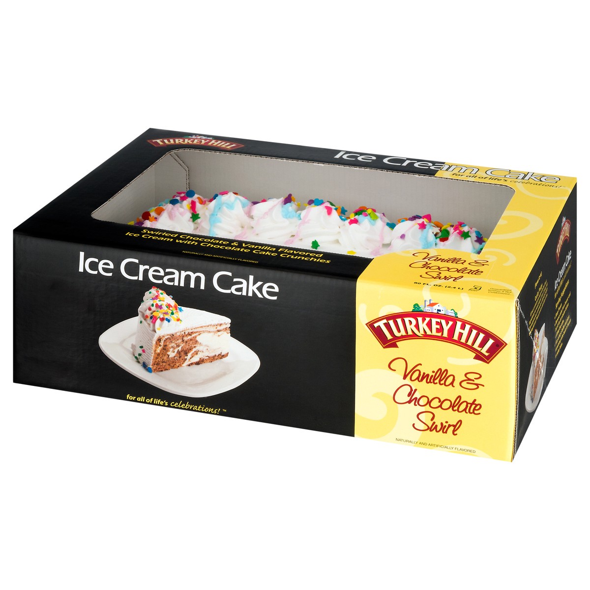 slide 4 of 13, Turkey Hill Ice Cream Cake Vanilla & Chocolate Swirl, 44 oz