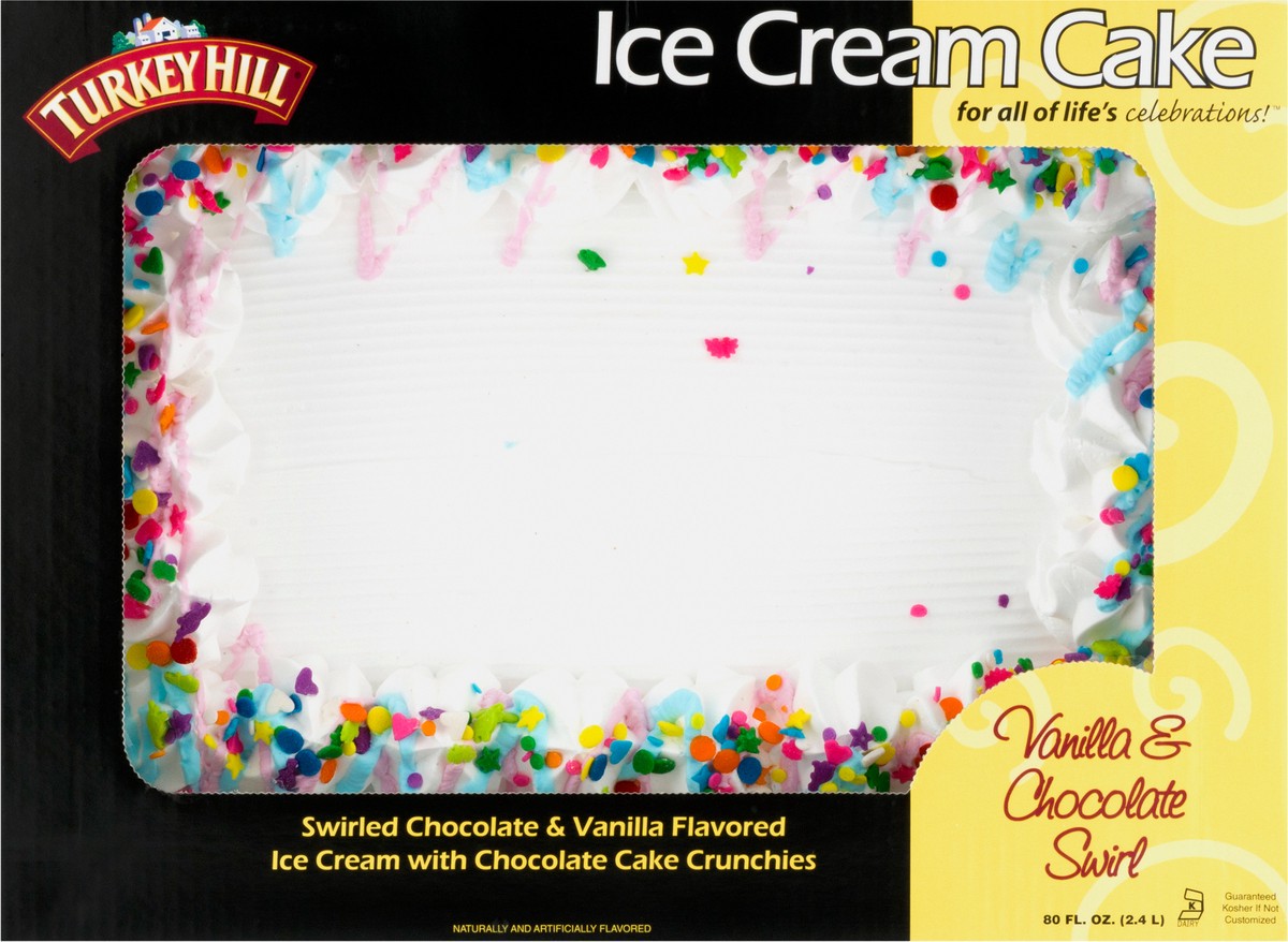 slide 10 of 13, Turkey Hill Ice Cream Cake Vanilla & Chocolate Swirl, 44 oz