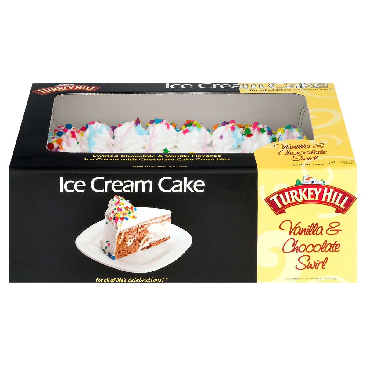 slide 12 of 13, Turkey Hill Ice Cream Cake Vanilla & Chocolate Swirl, 44 oz