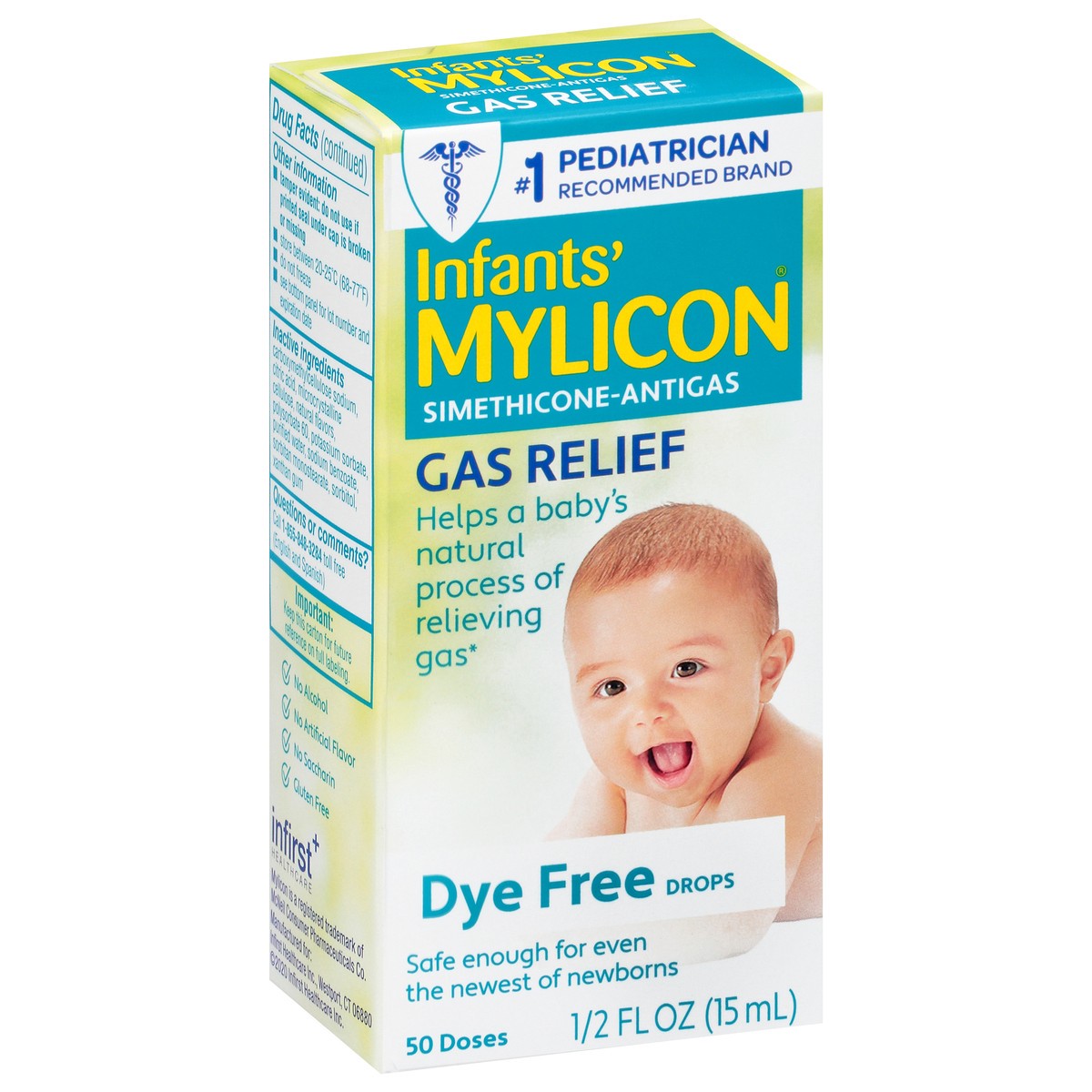 slide 12 of 12, Infants' Mylicon Gas Relief Drops & Syringe, Dye Free, 0.5 fl oz, 0.5 fl oz