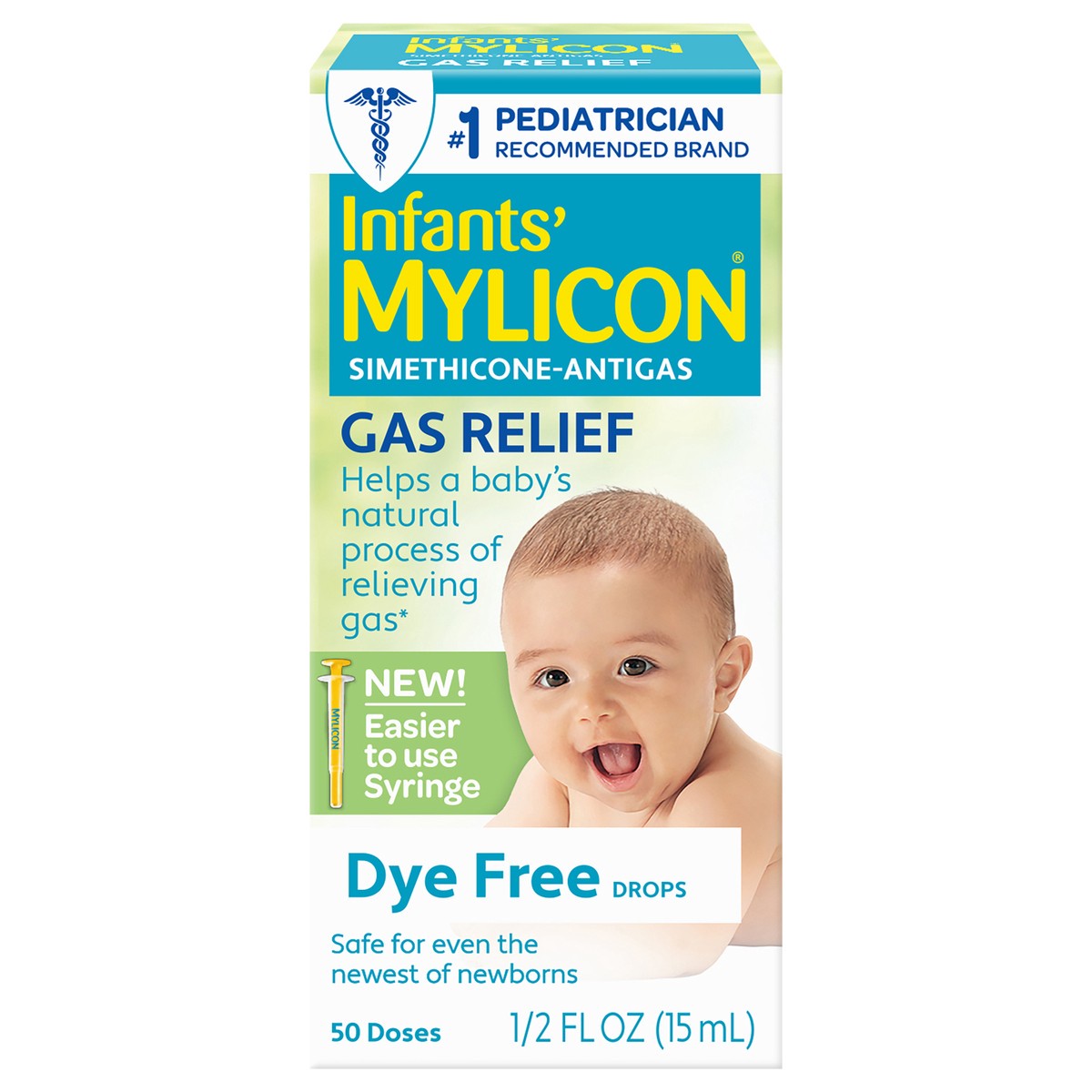 slide 1 of 12, Infants' Mylicon Gas Relief Drops & Syringe, Dye Free, 0.5 fl oz, 0.5 fl oz