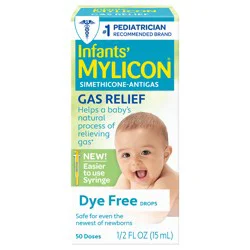 Infants' Mylicon Gas Relief Drops & Syringe, Dye Free, 0.5 fl oz