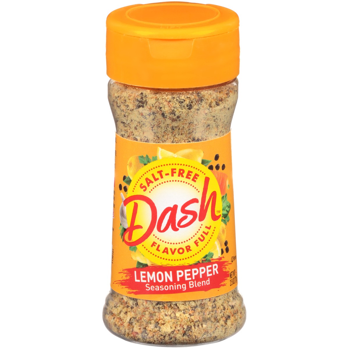 slide 1 of 6, Dash Lemon Pepper Salt-Free Seasoning Blend 2.5 oz. Shaker, 2.5 oz