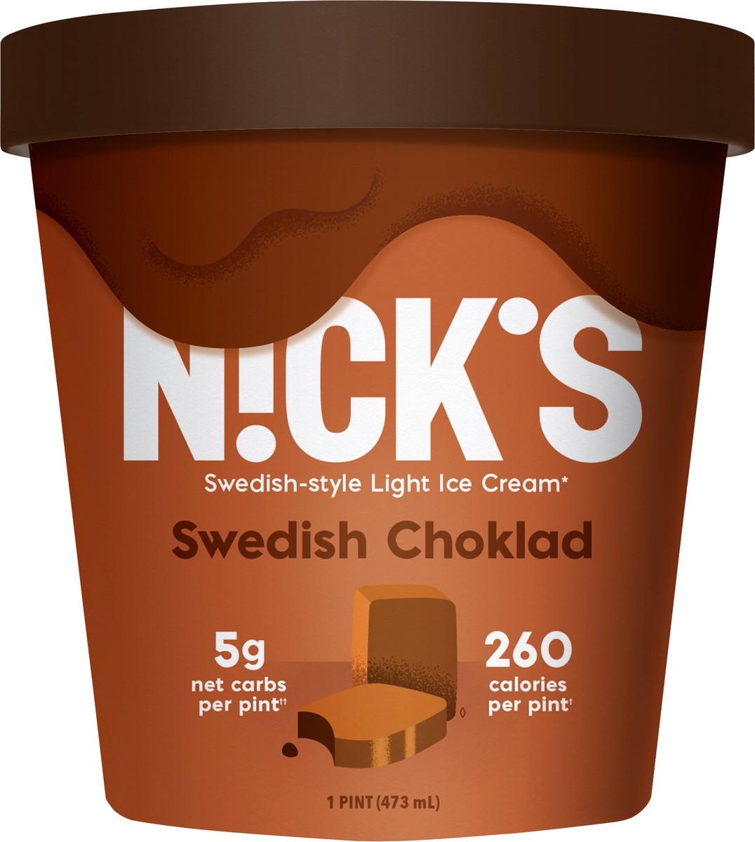 slide 1 of 7, Nick's Light Swedish Choklad Ice Cream 1 pt Cup\Tub, 1 pint