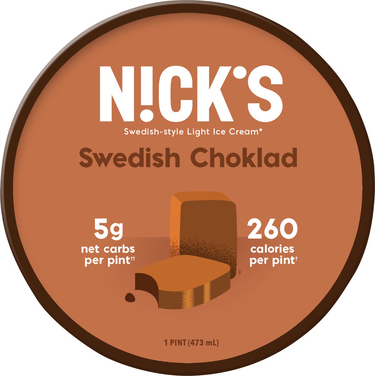 slide 5 of 7, Nick's Light Swedish Choklad Ice Cream 1 pt Cup\Tub, 1 pint