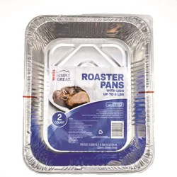 Weis Quality Roaster Pan W/Lid - Up to 6 lb 2 pk Foilware