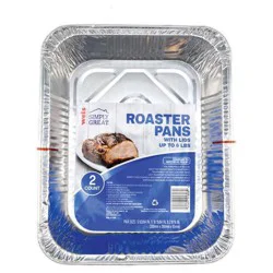 Weis Quality Roaster Pan With Lid - Up to 6 lb - 2 pk Foilware