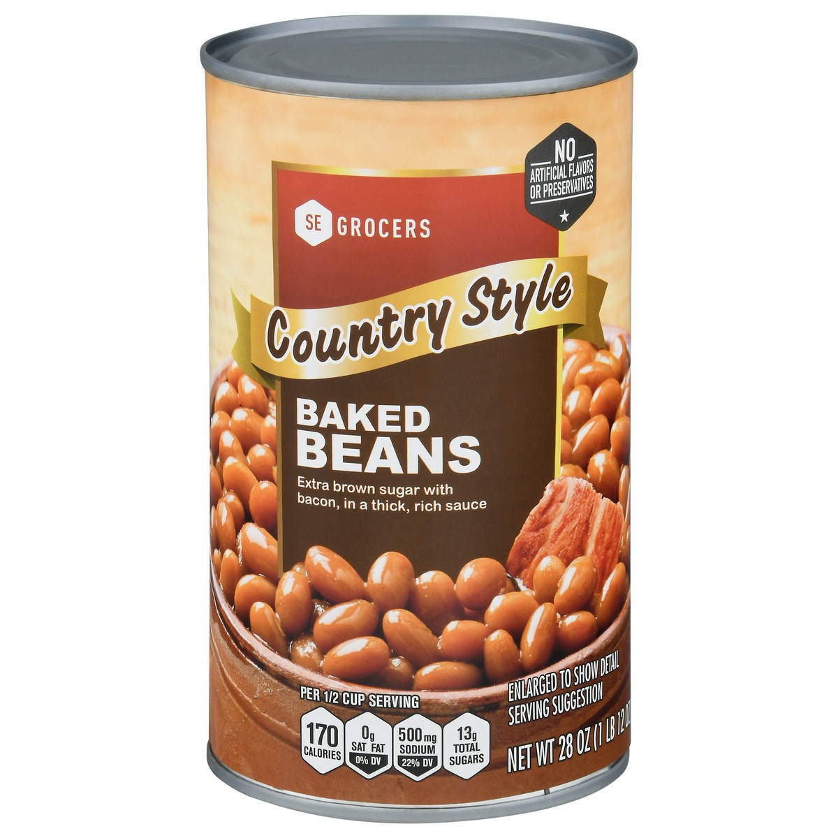 slide 1 of 12, SE Grocers Orig Baked Bean - 28 oz, 28 oz