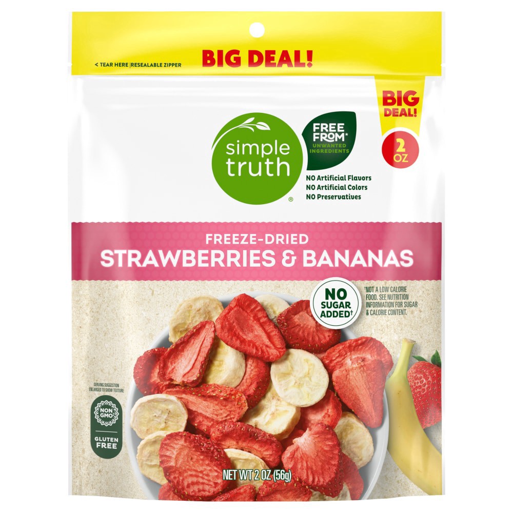 slide 3 of 4, Simple Truth Freeze Dried Strawberries & Bananas, 2 oz