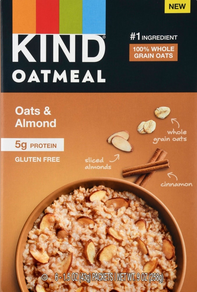 slide 1 of 1, KIND Oatmeal Oats & Almond, 9 oz