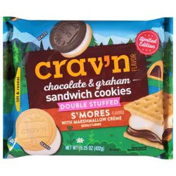 Crav'N Flavor Sandwich Cookies Chocolate & Graham Double Stuffed - 15.25 oz
