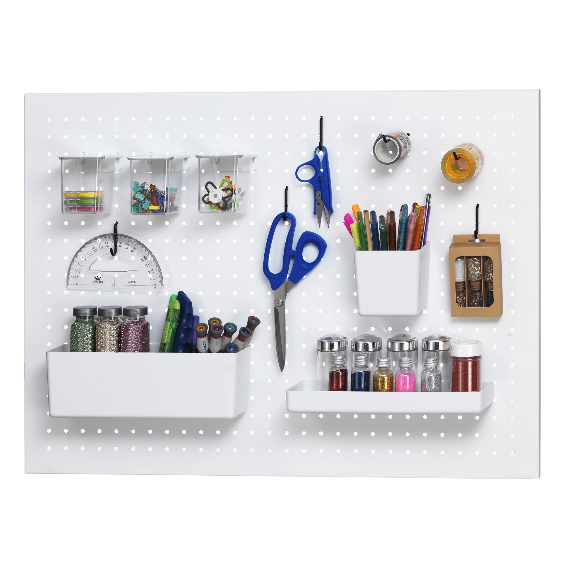 slide 2 of 3, 22" X 30" White Metal Pegboard By Simply Tidy, 22 in x 30 in