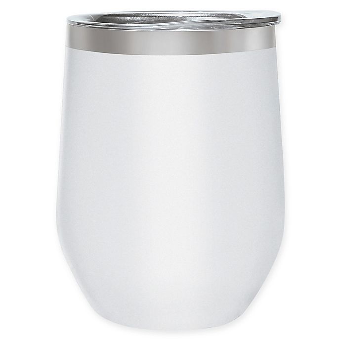 slide 1 of 3, Oggi Cheers Stainless Steel Wine Tumbler - White, 1 ct