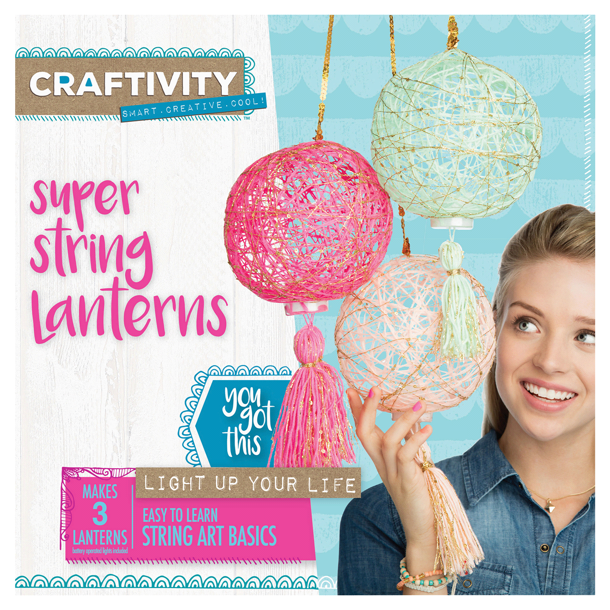 slide 1 of 1, Craftivity Super String Lanterns Craft Kit, 3 ct