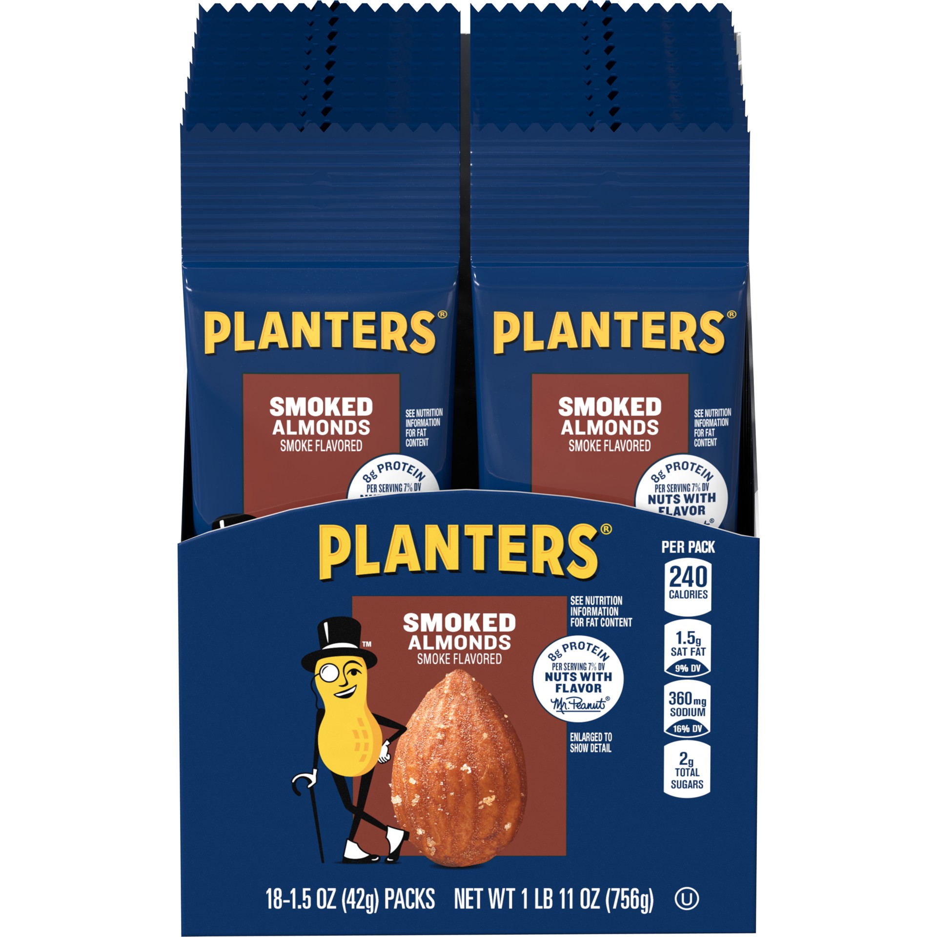 slide 1 of 5, Planters Almonds, 18 ct