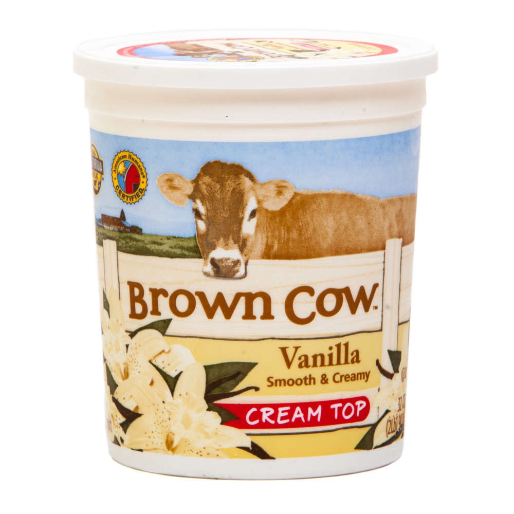 slide 1 of 1, Brown Cow Specialties Vanilla Salted Caramel Cream Top Whole Milk Yogurt, 5 oz