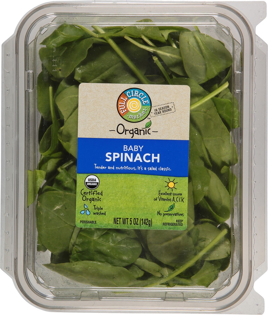 slide 5 of 11, Full Circle Market Organic Baby Spinach 5 oz, 5 oz