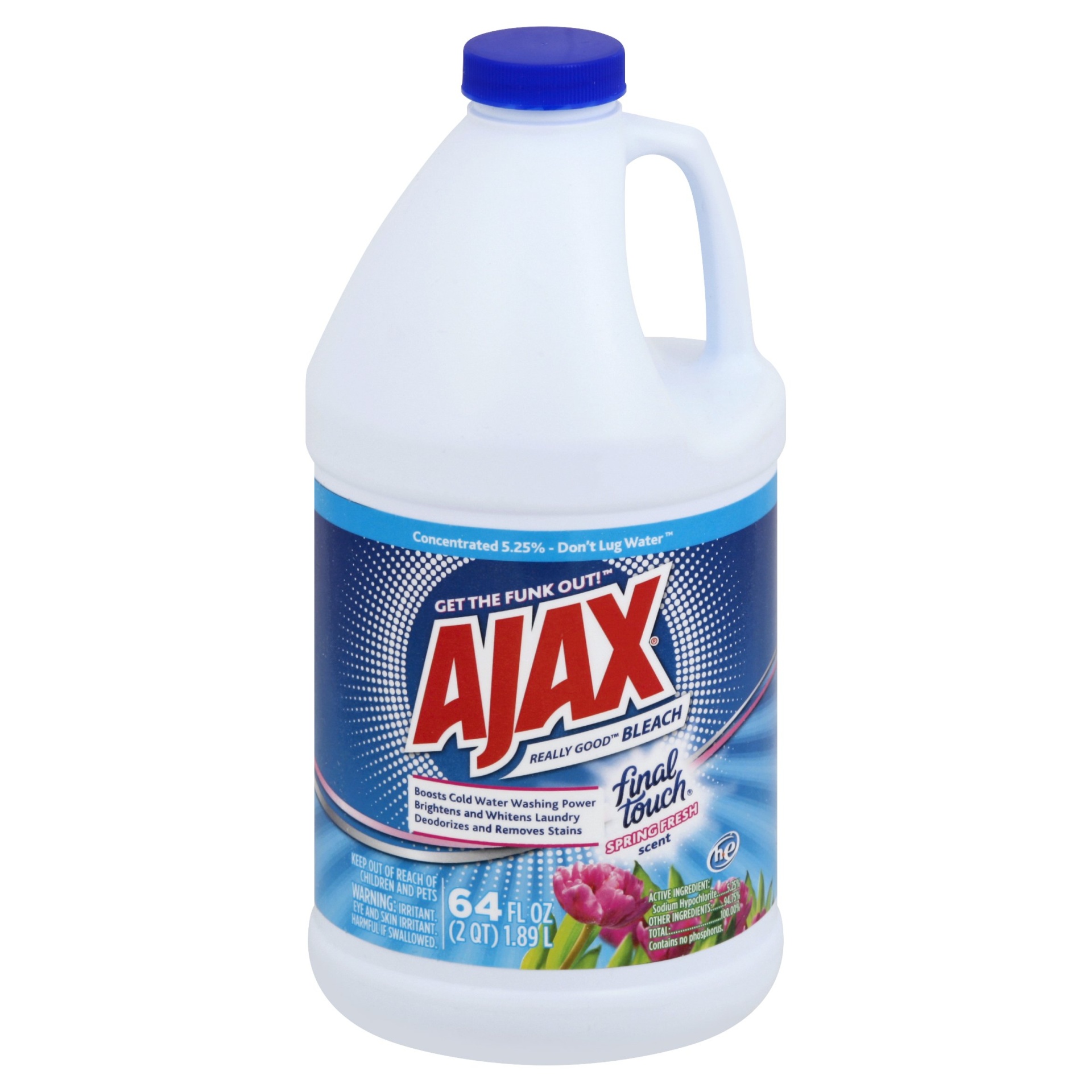 slide 1 of 1, Ajax Bleach Spring Fresh, 64 fl oz