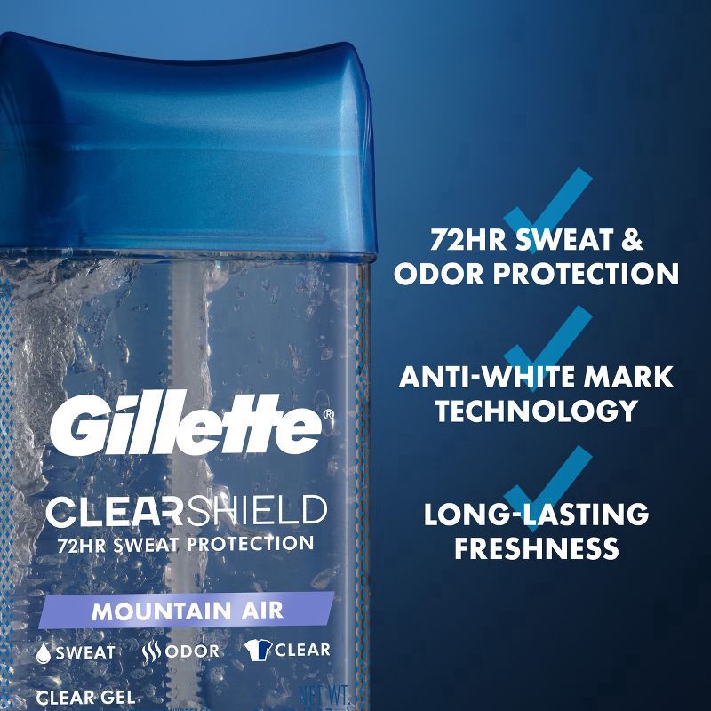 slide 2 of 9, Gillette Clear Gel Antiperspirant Deodorant - Mountain Air - 3.8oz, 3.8 oz