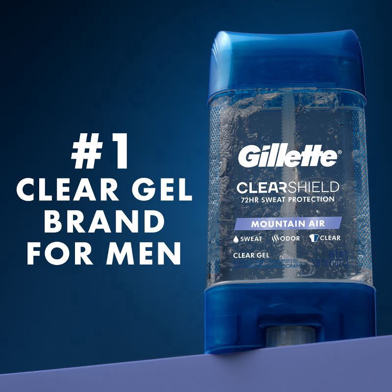 slide 4 of 9, Gillette Clear Gel Antiperspirant Deodorant - Mountain Air - 3.8oz, 3.8 oz