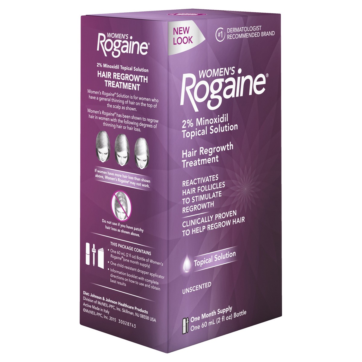 slide 2 of 5, Rogaine Women's Rogaine 2% Minoxidil Topical Solution for Thinning Hair, Topical Hair Loss Treatment for Women's Hair Regrowth, Unscented Minoxidil Liquid, 1-Month Supply, 2 fl. oz, 2 fl oz