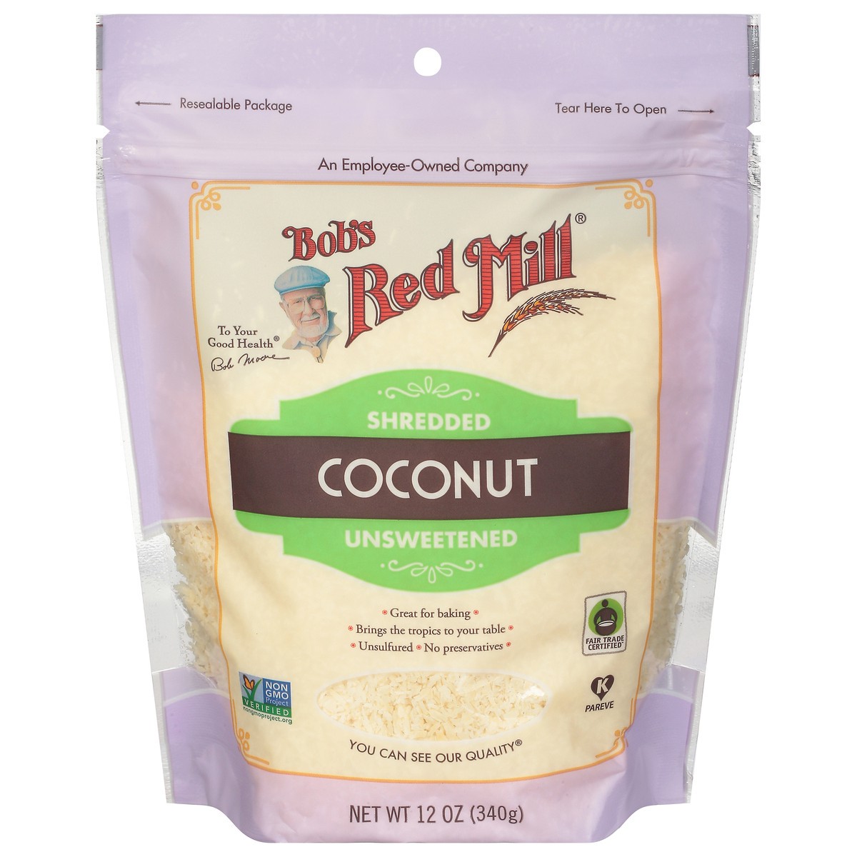 slide 1 of 9, Bob's Red Mill Shredded Unsweetened Coconut 12 oz, 12 oz