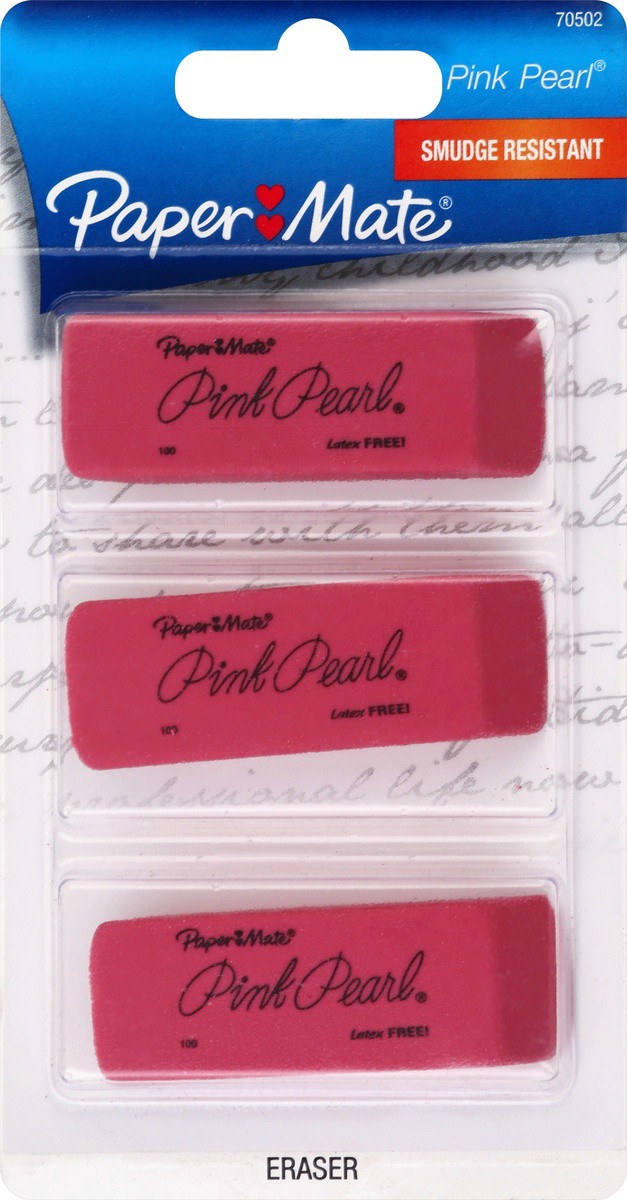 slide 2 of 2, Paper Mate Pa Mate Pink Pearl Eraser, Large, 1 ct