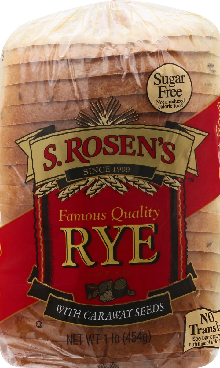 slide 7 of 8, S. Rosen's Bread, Sugar Free, Rye, Deli Style, 1 lb