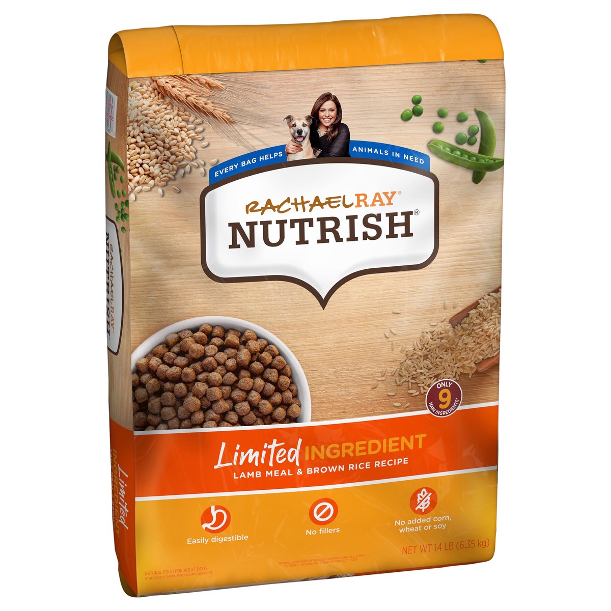 slide 2 of 8, Rachael Ray Nutrish Limited Ingredient Adult Dry Dog Food Lamb Meal & Brown Rice Recipe - 14lbs, 14 lb