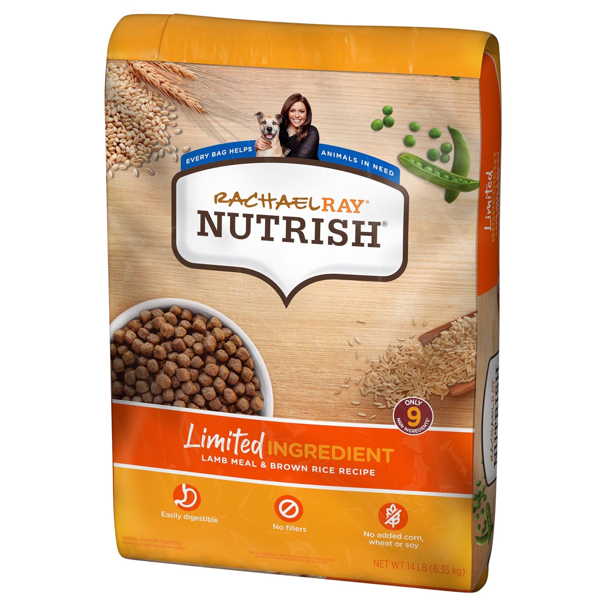 slide 3 of 8, Rachael Ray Nutrish Limited Ingredient Dog Food, Lamb Meal & Brown Rice Recipe, 14 lb. Bag, 14 lb