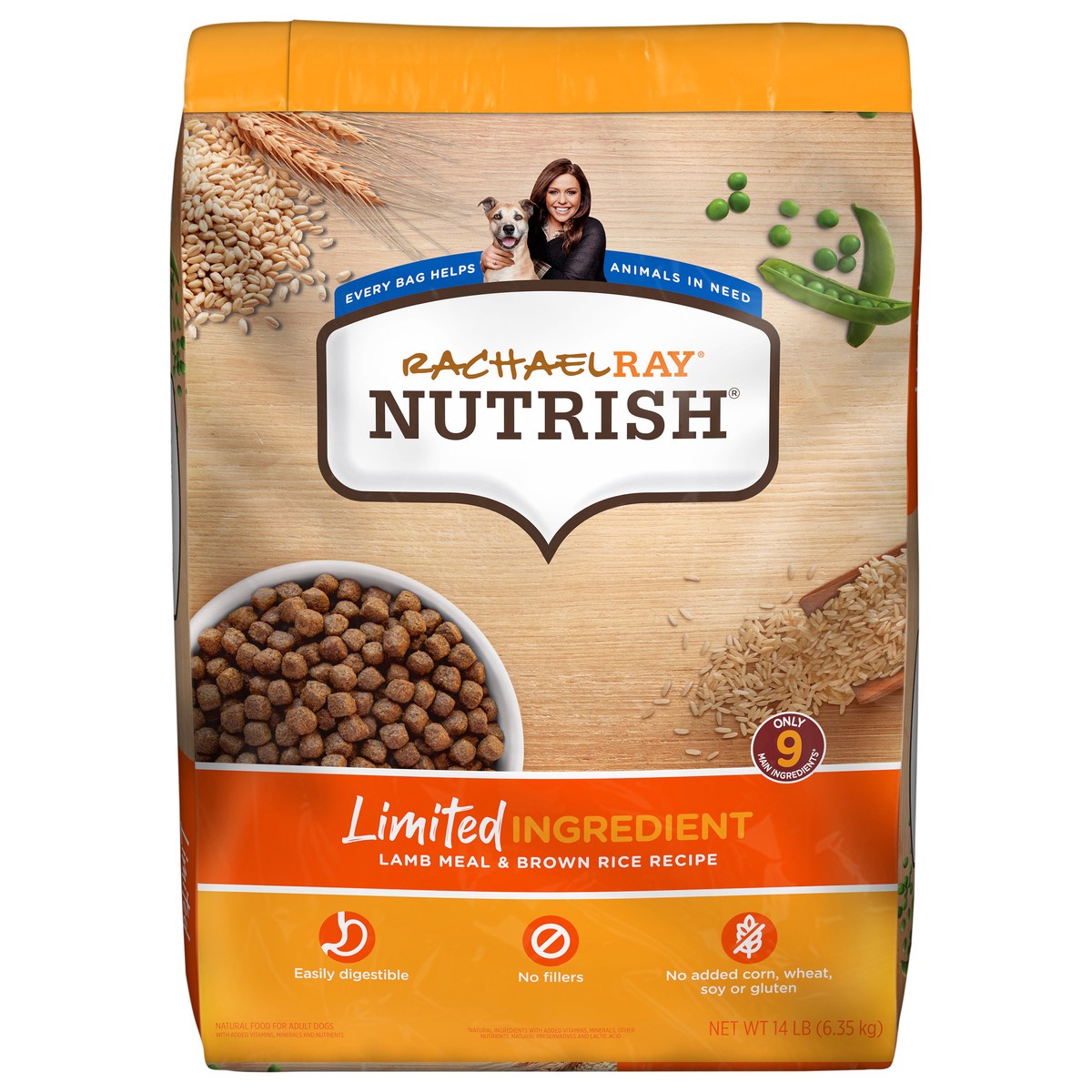 slide 1 of 8, Rachael Ray Nutrish Nutrish Limited Ingredient Lamb Meal & Brown Rice Recipe Dry Dog Food, 14 lb. Bag (Rachael Ray), 14 lb