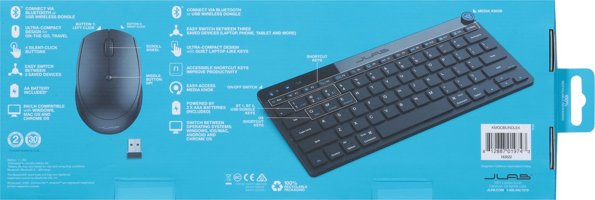 slide 5 of 9, JLab Go Keyboard & Mouse 1 ea, 1 ct