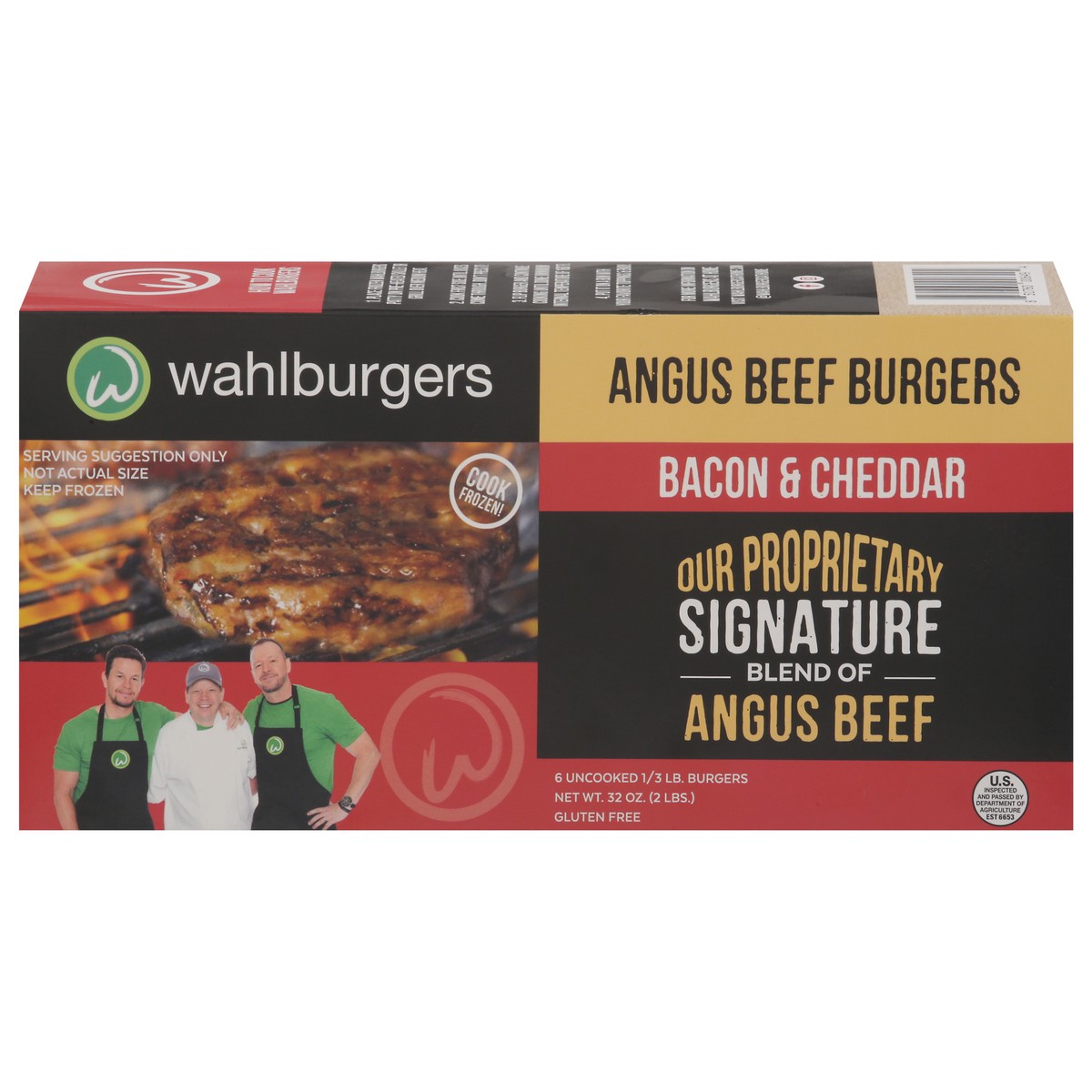 slide 14 of 16, Wahlburgers Bacon & Cheddar Angus Beef Burgers 6 - 0.33 lb Burgers, 6 ct; 2 lb