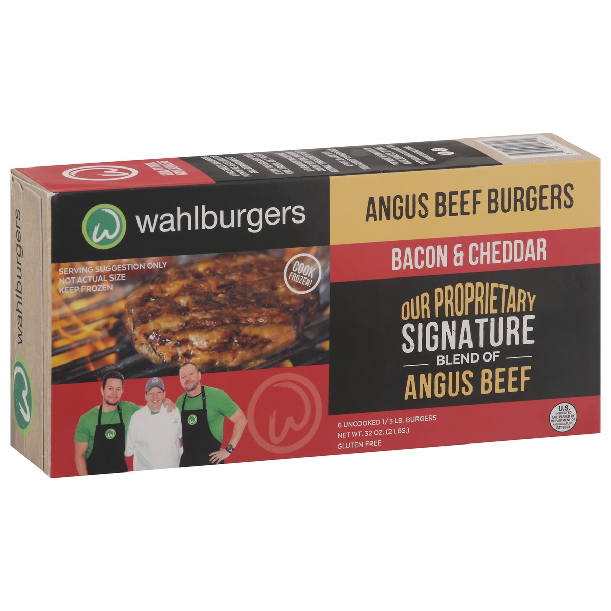 slide 6 of 16, Wahlburgers Bacon & Cheddar Angus Beef Burgers 6 - 0.33 lb Burgers, 6 ct; 2 lb