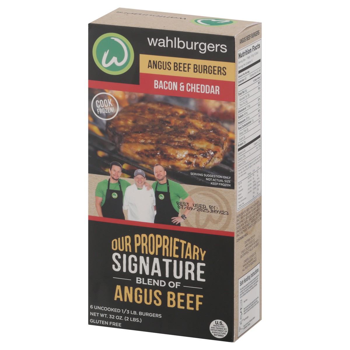 slide 4 of 16, Wahlburgers Bacon & Cheddar Angus Beef Burgers 6 - 0.33 lb Burgers, 6 ct; 2 lb
