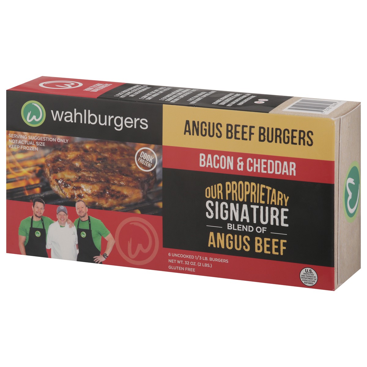 slide 7 of 16, Wahlburgers Bacon & Cheddar Angus Beef Burgers 6 - 0.33 lb Burgers, 6 ct; 2 lb
