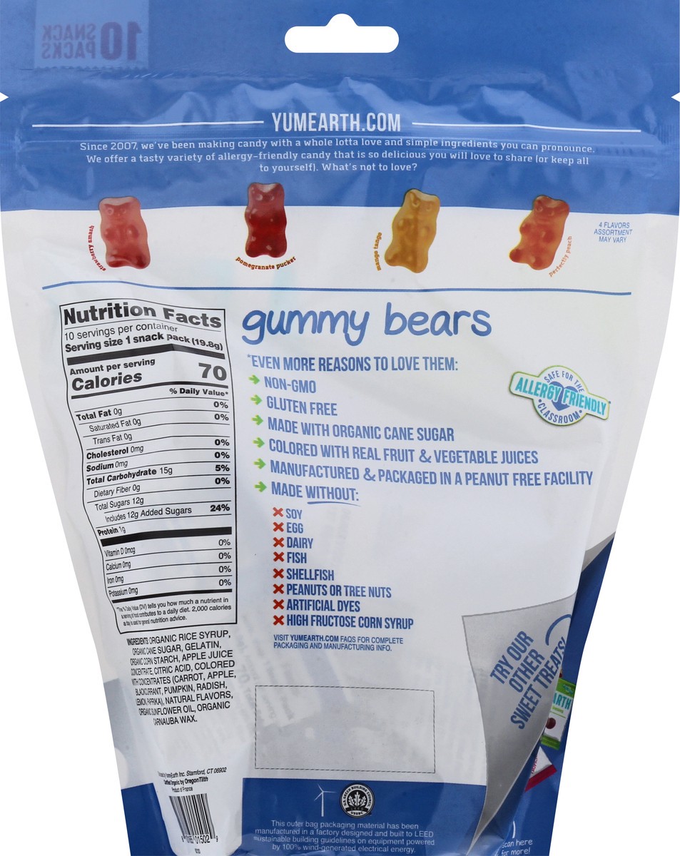 slide 5 of 9, Yumearth Gummy Bears Snack Pack Og, 10 ct