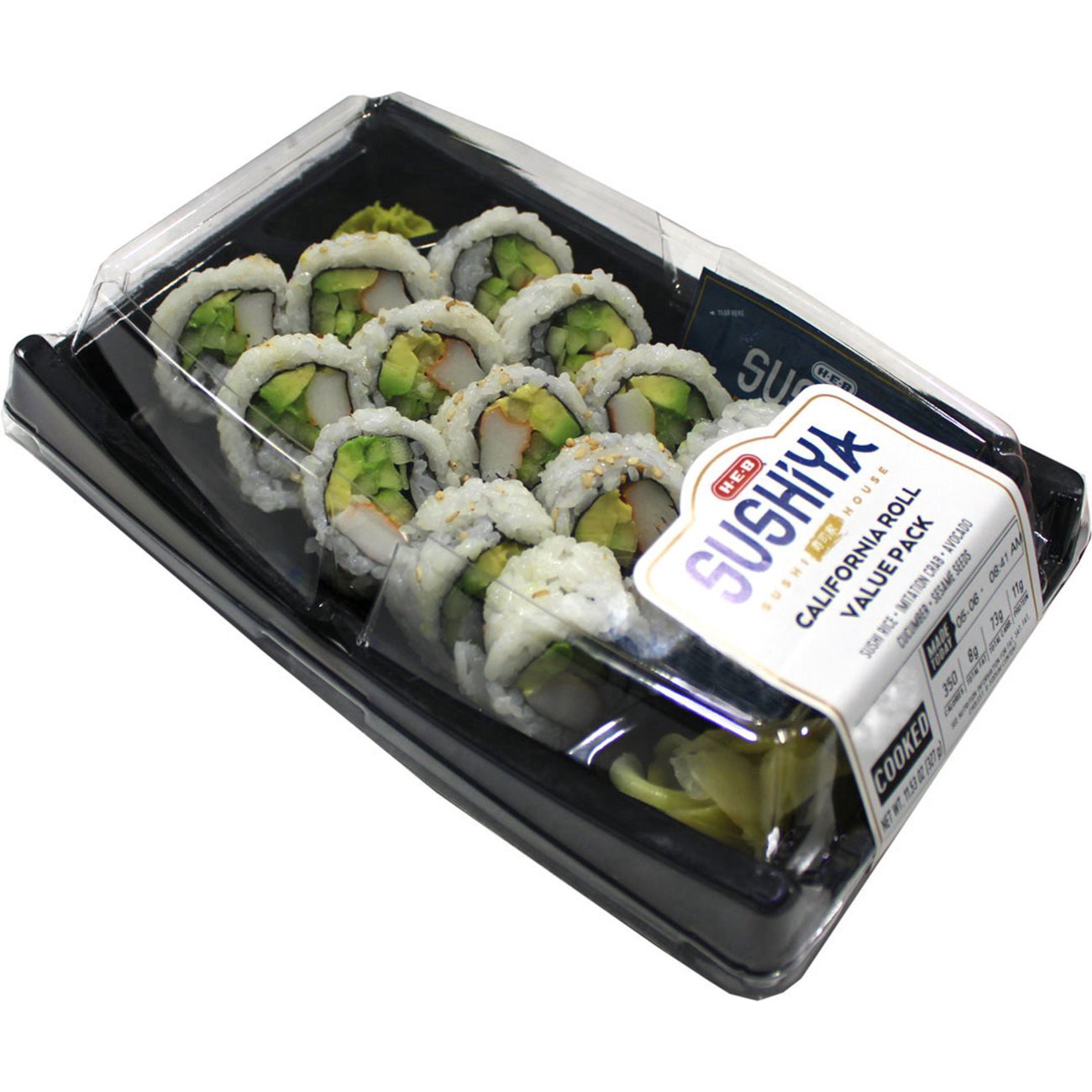 slide 1 of 1, H-E-B Sushiya California Roll Value Pack, 10.86 oz